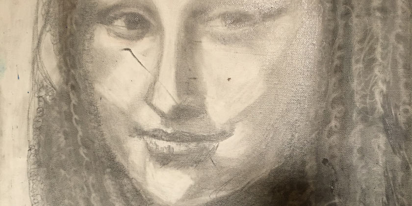 So one night I drew a Mona Lisa portrait drawings by Deborahe G. Squires artist
